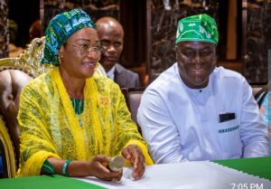 Nigeria's First Lady, Senator Oluremi Tinubu, with President of NIDO SL, Engineer Abiodun Oyebola