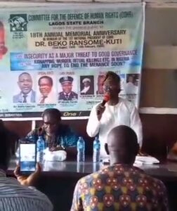 Mr Femi Falana addressing the gathering