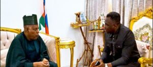 VP Kashim Shettima, left and his counterpart VP Koung