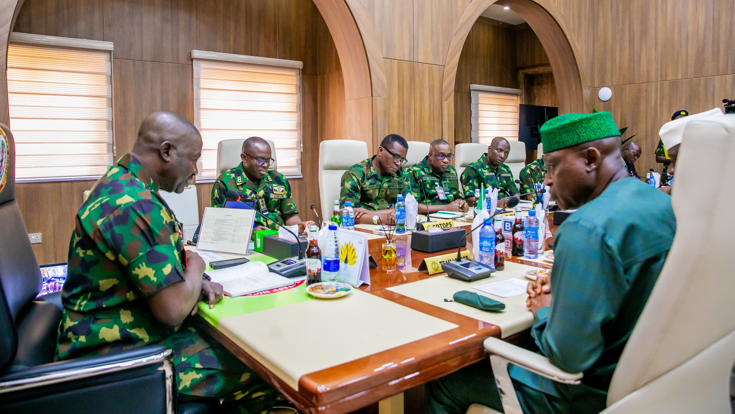 Governor Oyebanji , right, and the Service Chiefs