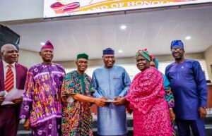 Governor Oyebanji with the pensioners