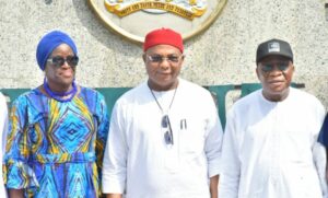 Governor Uzodimma received in audience at the Government House Owerri, the Minister of Niger Delta Development, Engr. Abubakar Momoh, who came to Imo State on official duty