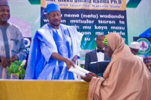 Katsina state Governor, Dikko Umar Radda during the flag-off ceremony held at the Kabir Aliyu Maska Hall in Katsina