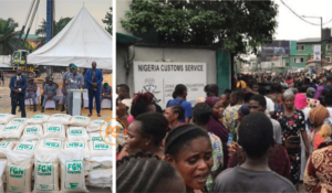 Nigeria customs, Yaba, food distribution stampede