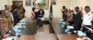 President Boakai presiding over the first security meeting