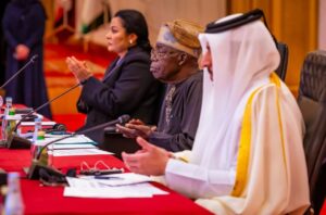 President Tinubu at the Nigeria-Qatar Business and Investment Forum in Doha