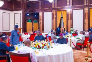 President Tinubu at (Ramadan) breaking of fast with the Governors