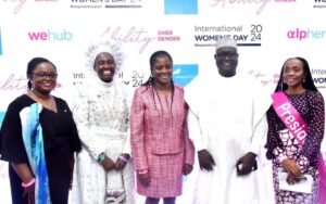 L-R: Olufunmilola Aluko, Chief Brand and Marketing Officer, Union Bank of Nigeria; Rev. Mother Esther Ajayi, of the Love of Christ Generation Church, Special Guest; Yetunde Oni, MD/CEO, Union Bank of Nigeria; Mannir Ringim, Executive Director, Union Bank of Nigeria; and Gloria Omereonye, Area Business Executive Lagos, Union Bank of Nigeria at the Union Bank International Women’s Day celebration recently held at the Bank's Head Office, Stallion Plaza, Marina, Lagos