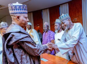 VP Shettima had a meeting with the state Governor, Sen. Uba Sani, security agencies and stakeholders, including traditional rulers