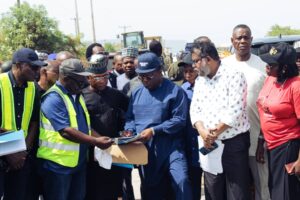 Works Minister, Dave Umahi, inspected the Felele and Akpanya sections of the Lokoja-Abuja Highway