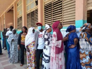 Voters, mainly women, cast their votes at Ecole Alhassan N’diaye Allou in central Dakar
