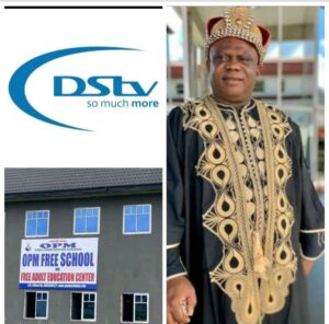 Founder and General Overseer of the Omega Power Ministry, Apostle Chibuzor Gift Chinyere, right, campaigning against DSTV