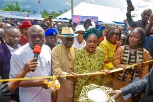 From left: Governor Siminalayi Fubara of Rivers State, commissioning the Comprehensive Health Centre built by former Governor Dr Peter Odili, Justice Mary Odili, retd Judge of the Supreme Court, Dr Adaeze Chidinma Oreh (nee Odili) Commissioner of Health.