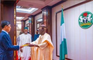 President Bola Tinubu and Ambassador of Korea to Nigeria, Vice-Admiral Kim Pan Kyu
