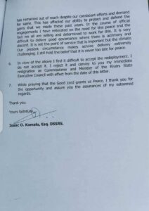 Letter of Resignation by Isaac .O Kamalu the former Commissioner of Finance2