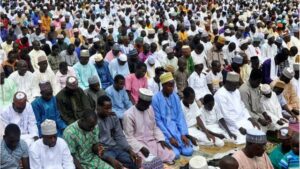 Muslims praying