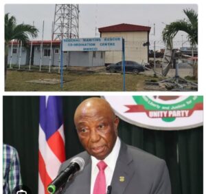 President Joseph Boakai below and the Liberian Regional Maritime Center