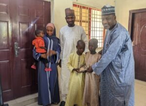 The cash donation ceremony
