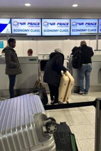 The check-in counter