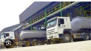 Diesel trucks at Dangote Refinery