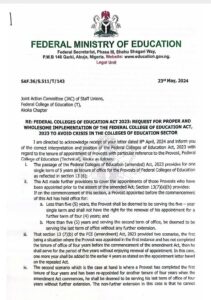 The Minister's letter