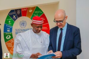 Governor Yusuf and a UN official