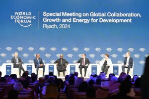 President Bola Tinubu, centre, in Riyadh