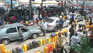 People struggling to buy fuel in Nigeria