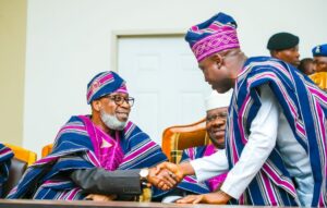 From right, Governor Oyebanji, Senator Opeyemi Bamidele and Dr Dele Alake
