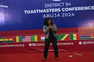 It was a glorious day for Nigeria as Benjamin Wayo and Elizabeth Ebele Elue, both from Nigeria, achieved a resounding victory, claiming the top two spots at the 2024 Toastmasters District Championship of Public Speaking Contest.