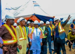 Engr. Francis Agoha, the Acting Managing Director, and others during a facility inspection