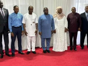 ECOWAS, AU, UN mission members, President Bio and government officials, after the brokered Tripartite Peace meeting last Wednesday at State House