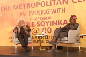 Professor Soyinka, left, and Yinka Akinkugbe