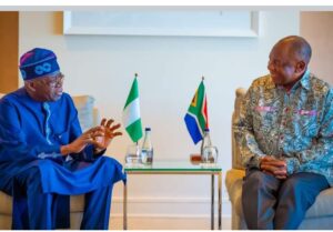 Presidents Bola Tinubu and Cyril Ramaphosa.