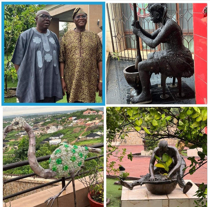 Omooba Yemisi Shyllon, Babafemi Ojudu and some artworks in the firmer'Abeokuta home