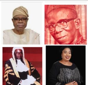 Chief Pius Akinyelure, Late Chief Gabriel Akin Deko, Hon.Justice Samuel Akinola Akintan, and Chief Mrs Omolara Iwayemi Ogomudia