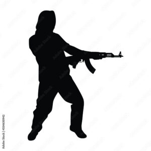 Silhouette of a terrorist