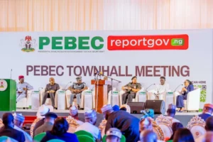 VP Shettima at the PEBEC Townhall Meeting held at the Banquet Hall of the Presidential Villa, Abuja
