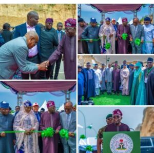 President Tinubu at the inauguration of engineering infrastructure in Guzape District Lot II.
