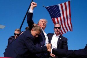 Donald Trump being taken away be secret agents
