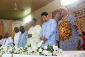 From right, Barrister Moremi Soyinka-Onijala, Dr Olaokun Soyinka, Otunba Gbenga Daniel, and other guests at the event.jpg
