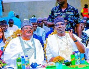 Gov. Sule and Engr. Umahi at the forum on Friday
