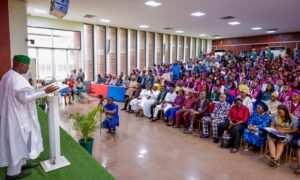 Governor Biodun Oyebanji addressing the medical graduates