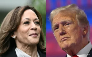 Kamala Harris, left and Donald Trump. Photo byndtv.com