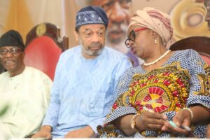 L-R Otunba Gbenga Daniel, Dr Olaokun Soyinka, Barrister Moremi Soyinka-Onijala.jpg