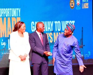 From left: Commissioner for Commerce, Cooperatives, Trade & Investment, Mrs. Folashade Ambrose-Medebem; Governor of Lagos State, Mr. Babajide Sanwo-Olu and the Deputy Governor, Dr. Obafemi Hamzat during the pre-summit investor roundtable Africa Social Impact Summit, ASIS 3.0, themed: Invest Lagos-Invest Opportunities, at the Eko Hotels and Suites, Victoria Island, on Wednesday, 24 July 2024.