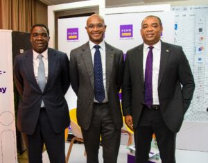 From left: Executive Director, Coverage & Investment Banking, FCMB Group Plc, Mr. Femi Badeji; Group Chief Executive, Mr. Ladi Balogun and Executive Director/Chief Operating Officer, Mr. Gbolahan Joshua, during the Analyst & Investor Forum organised by FCMB Group on July 8, 2024, in Lagos.