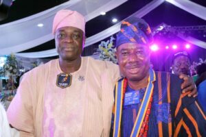 Rotary International District 9112 Governor, Rotarian Femi Adenekan (right) with District Governor-elect, Rotarian Lanre Adedoyin during Adenekan’s installation at the weekend in Lagos