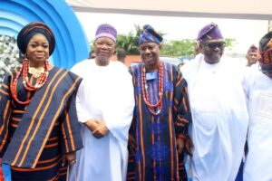 From left: Rotarian Tayo Adenekan; Doyen of Nigerian Rotarians, Rotarian Julius Adelusi-Adeluyi; Rotary International District 9112 Governor, Rotarian Femi Adenekan; and District 9112 Public Image Chairman, Rotarian Ehi Braimah, during Adenekan’s installation at the weekend in Lagos
