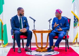 Managing Director, Project Management Institute (PMI) Sub Saharan Africa, Mr. George Asamani receiving Lagos State government plaque from the Governor, Mr. Babajide Sanwo-Olu during PMI’s leadership courtesy call to the Governor at the Lagos House, Marina, on Tuesday, 30 July 2024
